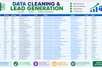 do data cleaning, web research, copy paste, scrub and contact list