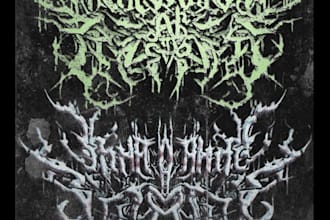 create trippy stoner doom psychedelic metal band logo design
