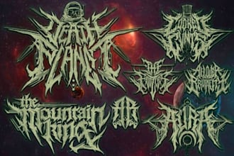 reate black,death,thrash metal band logo and t shirt desing