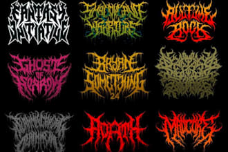 create death metal, black metal, and brutal metal logo