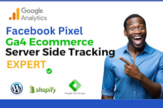 set up facebook pixel, capi, and ga4 server side tracking for shopify