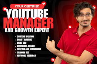manage your youtube channel and optimize and do SEO