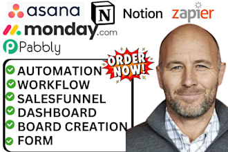 setup monday crm, asana workflow, zapier integration, pabbly automation zapier