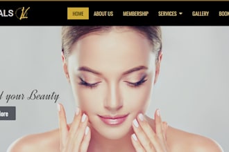 design medical spa, aesthetics clinic website homecare website