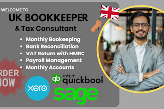 do monthly bookkeeping ,payroll and vat on quickbooks ,xero