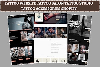design sleek tattoo website tattoo salon studio tattoo accessories shopify store