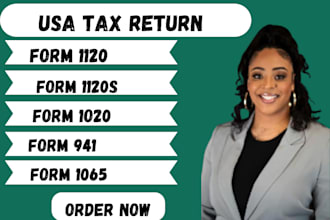 prepare 1040, 1065, 1120, and 1120s US tax returns w2