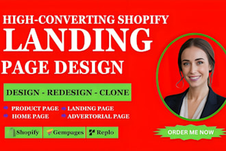 design high converting shopify landing product page using pagefly gempages replo
