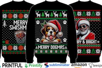 make a creative ugly christmas sweater and sweatshirt design