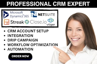 setup mojo close io crm vtiger crm netsuite microsoft dynamics 365 automations