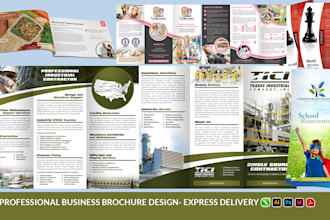 creative trifold brochure, company profile, booklet, catalog flyer designs
