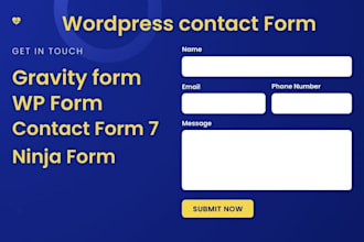 customize ninja forms, gravity forms, contact form 7 or wpforms for your needs