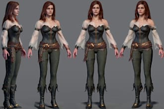 construct 3d character model, 3d nsfw model, metahuman, uv map, texture, animate
