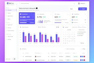 design dashboard, web app, saas, admin panel UI UX in figma