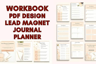 design workbook, PDF lead magnet, journal design, printable planner ebook design