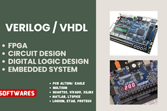 do verilog, vhdl programming, fpga using vivado, quartus, xilinix and multisim