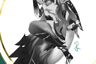 draw fanart in my grey semi realism artstyle