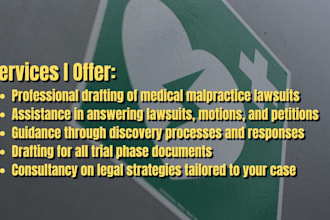 be personal injury lawyer to draft medical malpractice and negligence lawsuits