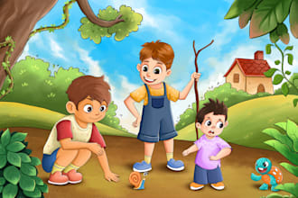 draw children book illustrations and book covers