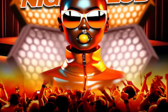 design party, dj, club, birthday, new year, music, christmas, and event flyer