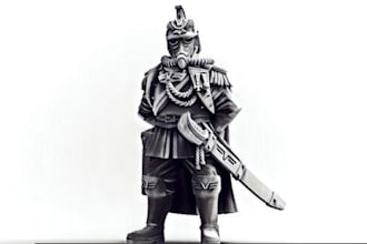 sculpt 3d head bust character 3d printable miniatures,40k warhammer in zbrush