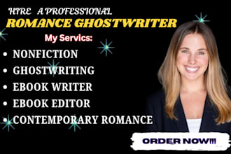ghostwrite, edit unique romance and erotic books for fiction nonfiction, fantasy