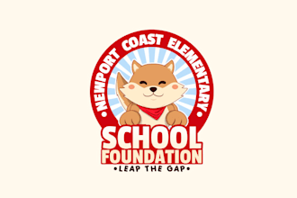 design awesome cute coyote puppy school foundation logo