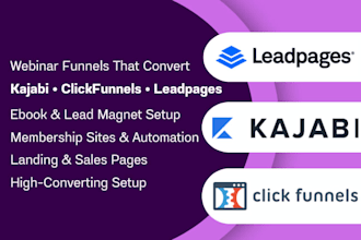 design landing pages with clickfunnels, leadpages and kajabi