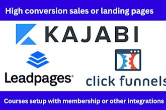 design landing pages with clickfunnels, leadpages and kajabi