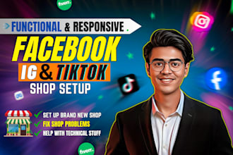 setup facebook shop tiktok shop instagram shop  fix rejection