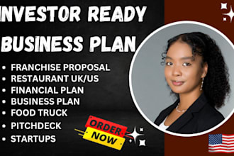 write business plan franchise proposal financial plan pitch deck startup b2b