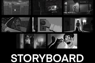 create a storyboard or colorscript for films, animation, or commercial