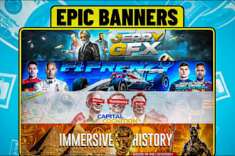 design eye catching youtube, facebook, twitter, banner logo social media covers