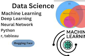 do machine learning, data science, data analysis, in python, r, tableau, excel