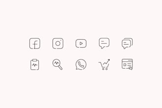 design unique line icons for your business or website
