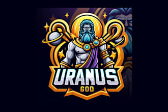 make unique uranus god mascot logo for your company