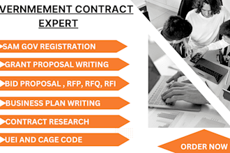 do government contract reserach rfp rfq rfi write winning bid proposal response