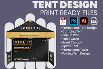 design roll up banner, table cover, canopy tent and backdrop