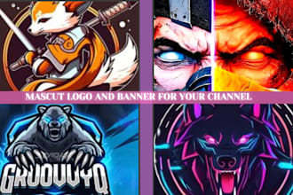 design a masscut and amazing youtube twitch and kick logo and banner