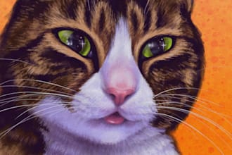 draw a cute digital portrait of your pet