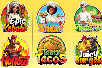 design restaurant, fast food, bbq, catering and coffee shop logo