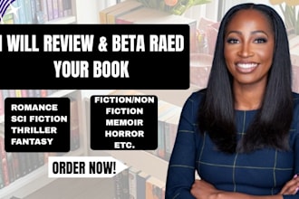 review your book as a reader or beta read your manuscript