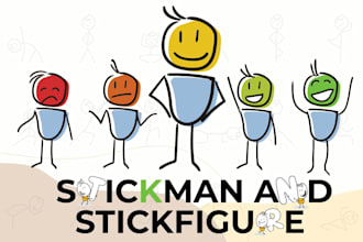 custom stick figure, stickman doodles for presentations