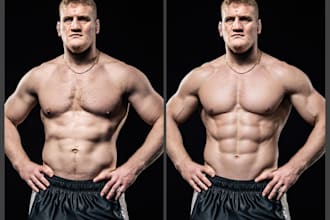 do muscle retouching professionally, muscle building, photoshop