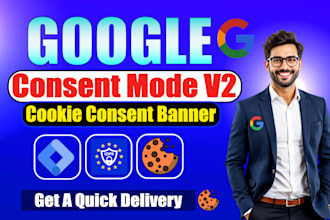 setup consent mode v2, cookie consent banner, google cookie consent v2, gdpr,ga4