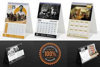 2025 professional desk and wall calendar design