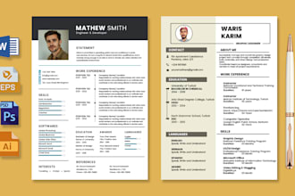 design modern resume cv templates in any format
