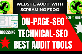 on page and technical SEO audit report using screaming frog
