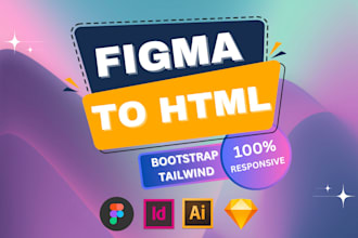 convert figma to html, psd to html bootstrap 5 tailwind css