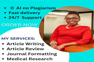 do medical manuscript research, case studies, article review, journal formatting